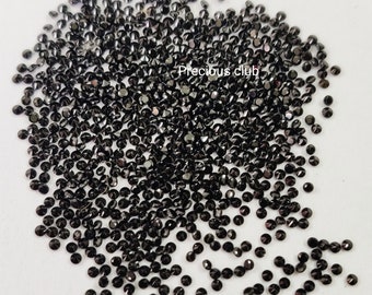 Natural Black Spinel 1.3 mm Round Faceted cut AAA Quality - Loose Black Spinel AAA Quality