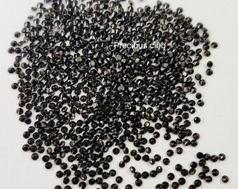 Natural Black Spinel 1.3mm Round Faceted cut AAA Quality - Loose Black Spinel AAA Quality