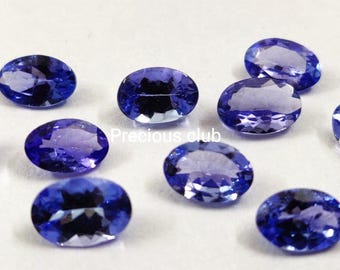 Tanzanite naturelle 6 x 8 mm ovale à facettes Qualité AAA - en vrac Tanzanite de qualité supérieure