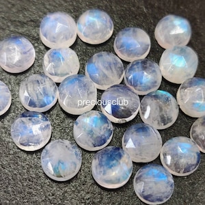 Natural Rainbow moonstone Round Rose cut 4mm - Loose Rainbow moonstone AA Top Quality
