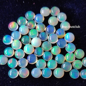 Natural Ethiopian Opal Round 8mm Cabochon AAA Quality- Superb Multifire Ethiopian Opal Round Cabochon