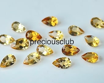 Natural Yellow Citrine Pear 3x5mm Faceted - Loose Citrine AAA Top Quality