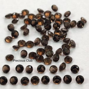 Natural Smoky Quartz 2mm Round Faceted AAA Quality- Loose Smoky Quartz