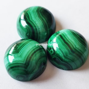 Natural Malachite 10mm Cabochon Flat Back -loose Malachite AAA Quality