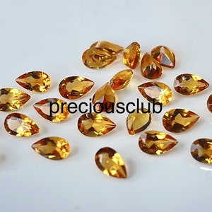 Natural Yellow Citrine Pear 4x6mm Faceted - Loose Citrine AAA Top Quality