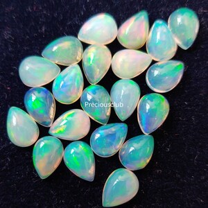 Natural Ethiopian Opal Pear 5x8mm Cabochon AAA Quality- Loose Ethiopian opal