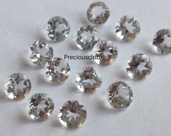 2-Piece Natural AAA White Topaz Round Cut Gemstone Set – 6mm, 0.60 TCW