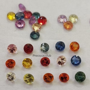 Natural only heated Multicolor sapphire 2 mm Round Brilliant cut aaa quality- Loose Brilliant cut Multicolor Sapphire