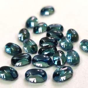 Natural London Blue Topaz Oval 5x7mm Cabochon - Loose topaz AAA High Quality