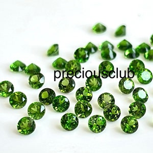 Natural Chrome Diopside Round Faceted 3mm - Loose Chrome Diopside Round cut AAA Quality