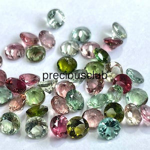 100 pc Wholesale Lot Of  Natural Multicolor Tourmaline Round Cut 2mm to 6mm Faceted AAA Quality- wholesale Tourmaline
