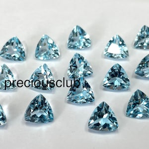 Natural Sky Blue Topaz Trillion shape 4mm Faceted AAA Quality - loose Sky blue topaz