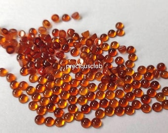 Natural Hessonite orange Garnet Round Cabochon 3mm AAA Quality -loose Hessonite orange Garnet Round Cabochon