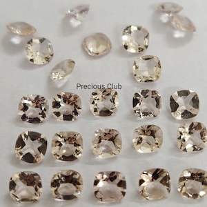 Natural Peach Color 6mm Morganite Cushion  Faceted AAA Quality- Loose Morganite top quality
