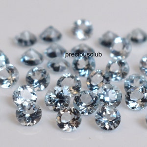 Natural 3mm Aquamarine Round Faceted - Loose Aquamarine AAA Quality