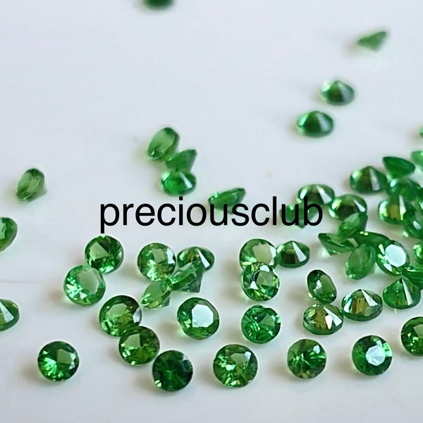 Natural Tsavorite Green Garnet Round 2mm Brilliant Faceted - AAA Quality loose Tsavorite Green Garnet