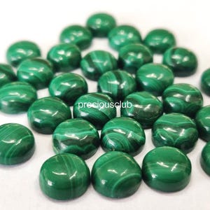 Natural Malachite 6mm Round Cabochon Flat Back -loose Malachite AAA Quality