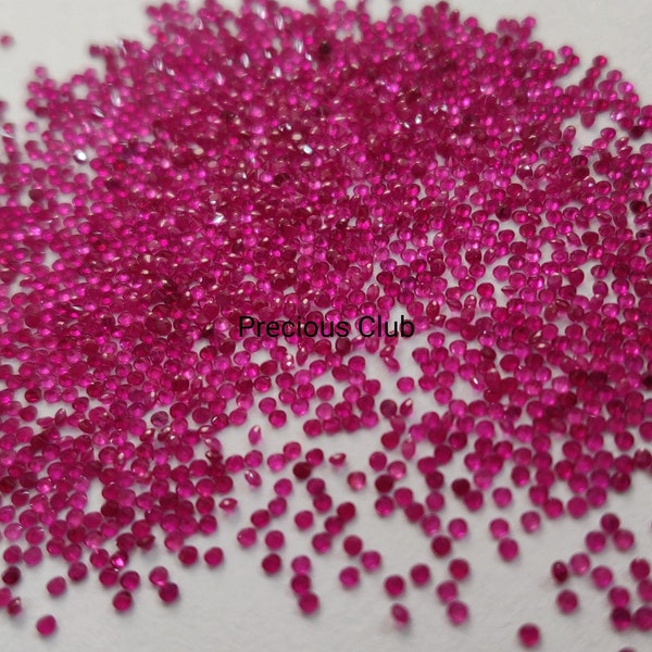 Natural Brilliant Cut Ruby Round 1 mm Faceted AAA Quality- Loose Ruby Top Quality