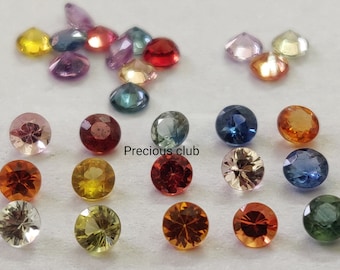 Natural only heated Multicolor sapphire 3 mm Round Brilliant Cut aaa quality - Loose Brilliant Cut Multicolor Sapphire