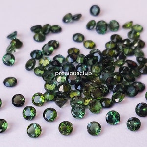 Natural Green Tourmaline Round Cut 2 mm Faceted Super Top AAA Quality- Loose Green Tourmaline Round Faceted  AAA Quality