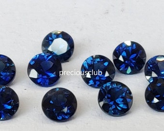 Natural Only Heated Blue Sapphire 3 mm Round Brilliant Faceted cut AAA QUALITY