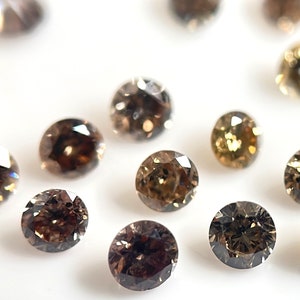 Natural Brown Diamond Round Brilliant Cut 1.5mm vs AAA Quality- Loose Brown Diamond brilliant cut