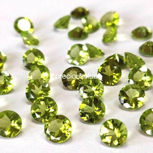 100 Pc Wholesale Lot Of Natural Peridot Round cut 1mm to 10 mm Faceted - lot of 100 pcs loose Peridot
