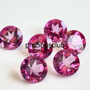 Natural 7mm Coated  Pink Topaz Round Faceted AAA Quality - Good Pink Color Topaz Round Faceted