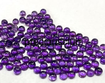 Natural Amethyst Round 3mm Cabochon - Loose Amethyst AAA Top Quality