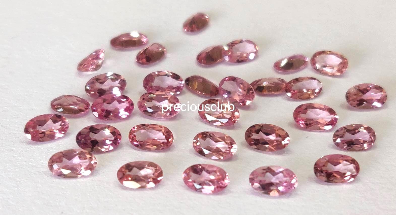 天然ピンクトルマリンファセットオーバル4 x 6 mmスーパートップ品質