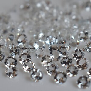 Natural White Topaz Round cut 3 mm Faceted Loose Round Faceted White Topaz AAA Quality image 4