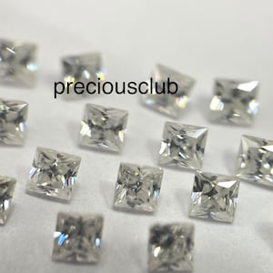 Sparkling E-F White Color Moissanite Princess Cut 3mm Square- Vs Purity