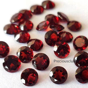 Natural Red Garnet Round 5mm Faceted - Loose Garnet AAA Top Quality