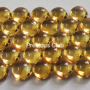 100 pc Wholesale lot  of Natural Citrine Round Cabochon 3 mm to 8mm - Loose AAA Quality