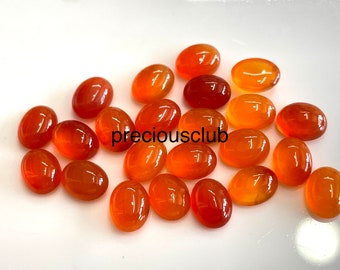 Natural Orange Carnelian Oval Cabochon 3x5mm to 8x10mm - Loose Orange Carnelian AAA Top Quality