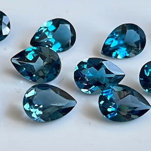 Natural London Blue Topaz Pear Cut 5x8mm Faceted - Loose topaz AAA High Quality