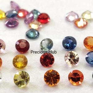 Natural only heated Multicolor sapphire 3.5mm Round Brilliant cut aaa quality