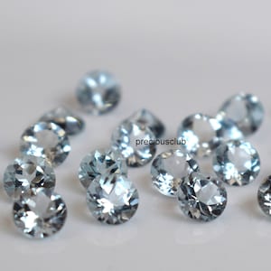 Natural 6mm Aquamarine Round Faceted- Loose Aquamarine AAA Quality