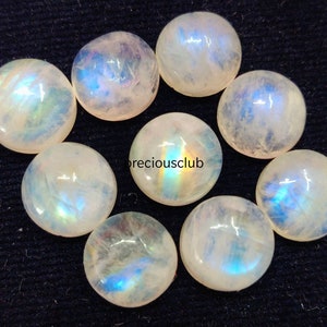 Natural Rainbow Moonstone Round 8mm Cabochon AA QUALITY- Loose Rainbow Moonstone Good Quality
