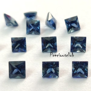 Natural Only Heated 2.50mm Blue Sapphire Square Faceted cut AAA QUALITY