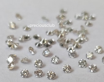 Diamante branco redondo natural com lapidação brilhante cor i-J vs. diamante branco i-j solto de 1 mm