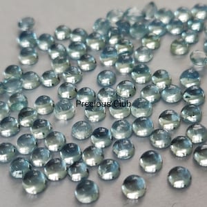 Natural 5mm Aquamarine Round Cabochon AAA Quality - Loose Aquamarine