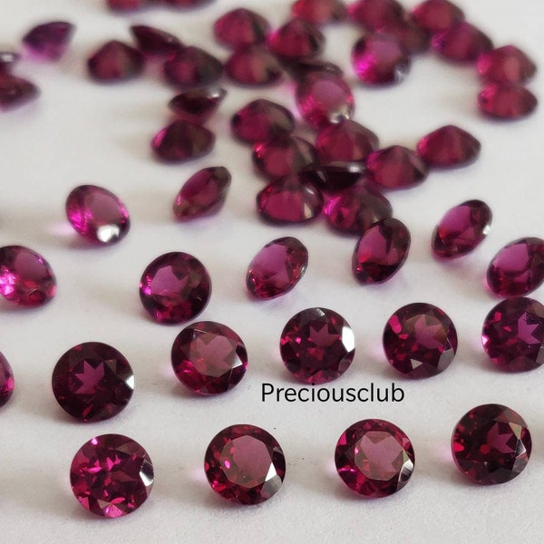 100 pc Wholesale lot of Natural Pink Rhodolite Garnet Round cut 1 mm to 10 mm Faceted - Loose Garnet AAA  Quality