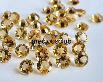 Natural Yellow Citrine Round 6mm Faceted - Loose Citrine AAA Top Quality