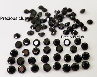 Natural Black Spinel 6mm Round Faceted cut AAA Quality - Loose Black Spinel AAA Quality