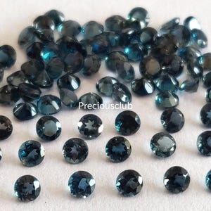 Natürliche London Blue Topas Rundschliff 3 mm facettiert - lose Topas AAA High Quality