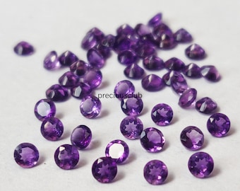 Natural Amethyst Round 3.5mm Faceted - Loose Amethyst AAA Top Quality