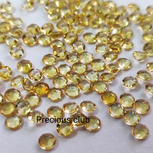 Natural Yellow Citrine Round Rose cut 3mm - Loose Citrine AAA Top Quality