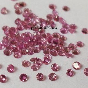 Natural Pink Tourmaline Round Faceted 2mm AAA Quality -  2 MM Pink Tourmaline Faceted