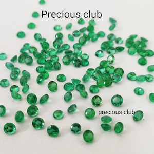 Natural Zambian Emerald Good Color Faceted Round cut 4mm - Loose Zambian Emerald AAA Quality